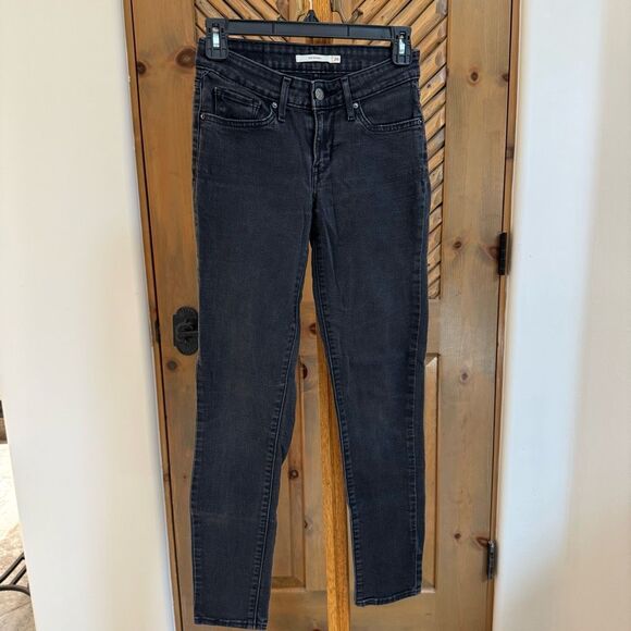 Levi’s (26/2) 711 Skinny Jeans - Black Classic Stretch Denim - Picture 1 of 7